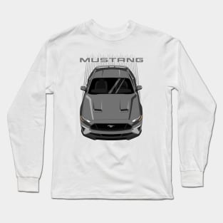 Mustang GT 2018 to 2019 - Grey Long Sleeve T-Shirt